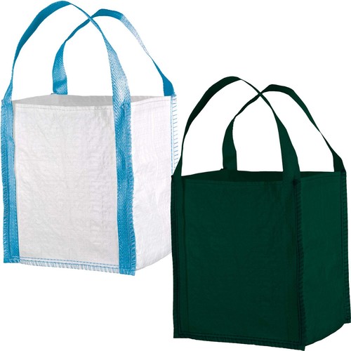 Mini big bag - grün, weiss